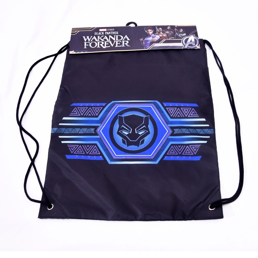 Marvel Black Panther Wakanda Forever Drawstring Backpack Bag New