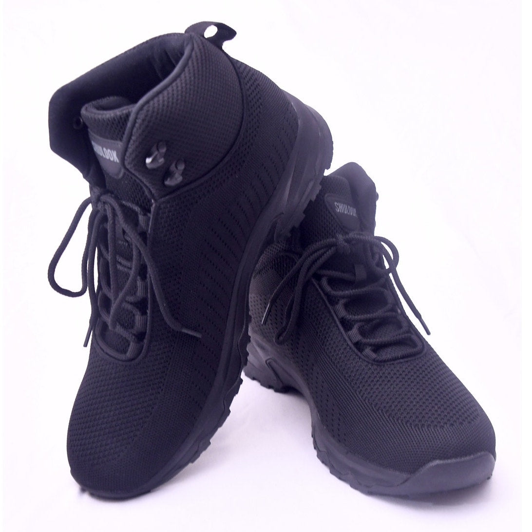 SHULOOK Men’s Hiking Boots Size 10.5 Black Mesh Lace Up Outdoor Trail Shoes