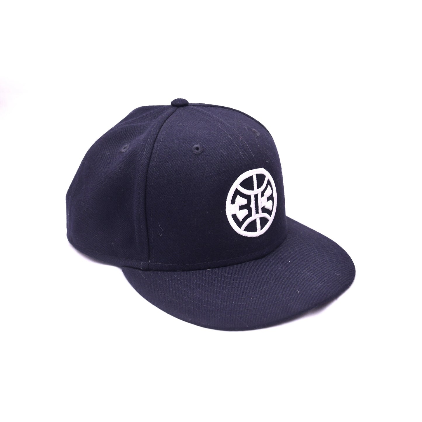 New Era 9FIFTY Black Flat Bill Snapback Cap White Front Logo OSFM