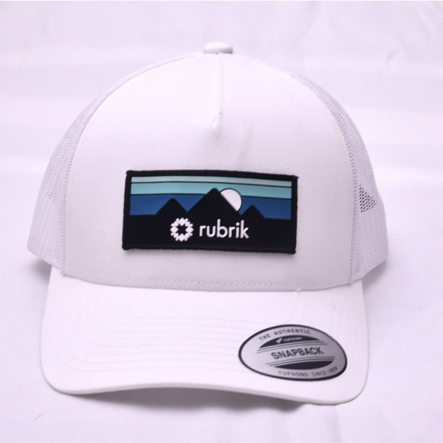Rubrik Yupoong Snapback Trucker Hat White Adjustable Mesh Cap New