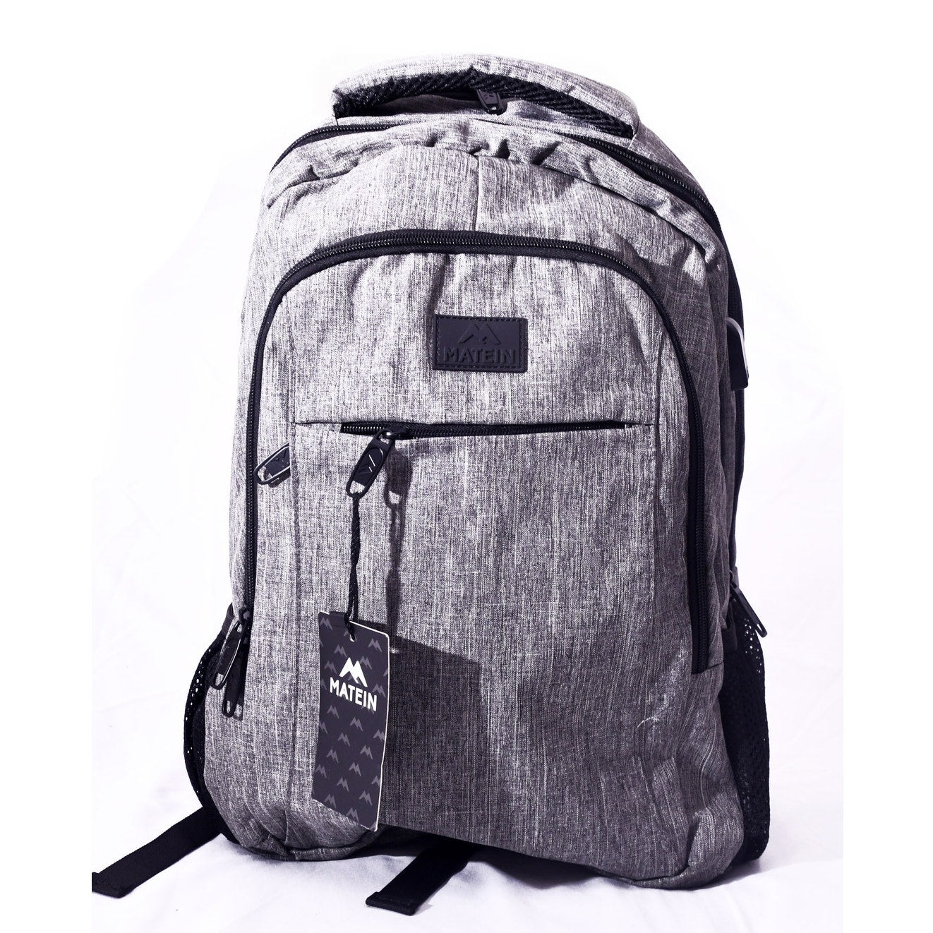MATEIN Gray Laptop Backpack Travel USB Port Multi Pocket NWT