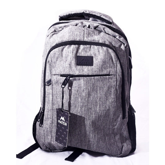 MATEIN Gray Laptop Backpack Travel USB Port Multi Pocket NWT