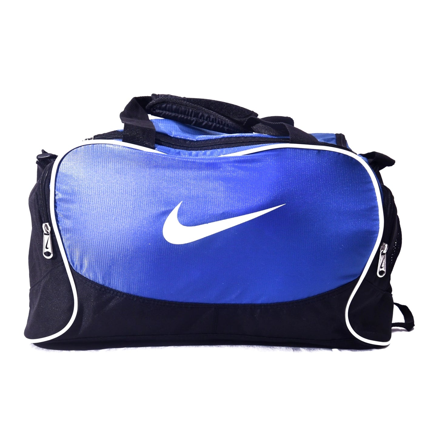 Nike Duffel Bag Blue Black Gym Sports Travel Shoulder Bag Multi Pocket