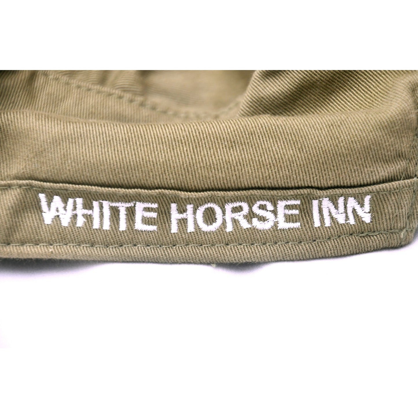 White Horse Inn Military Cadet Army Cap Hat Olive Green Adjustable
