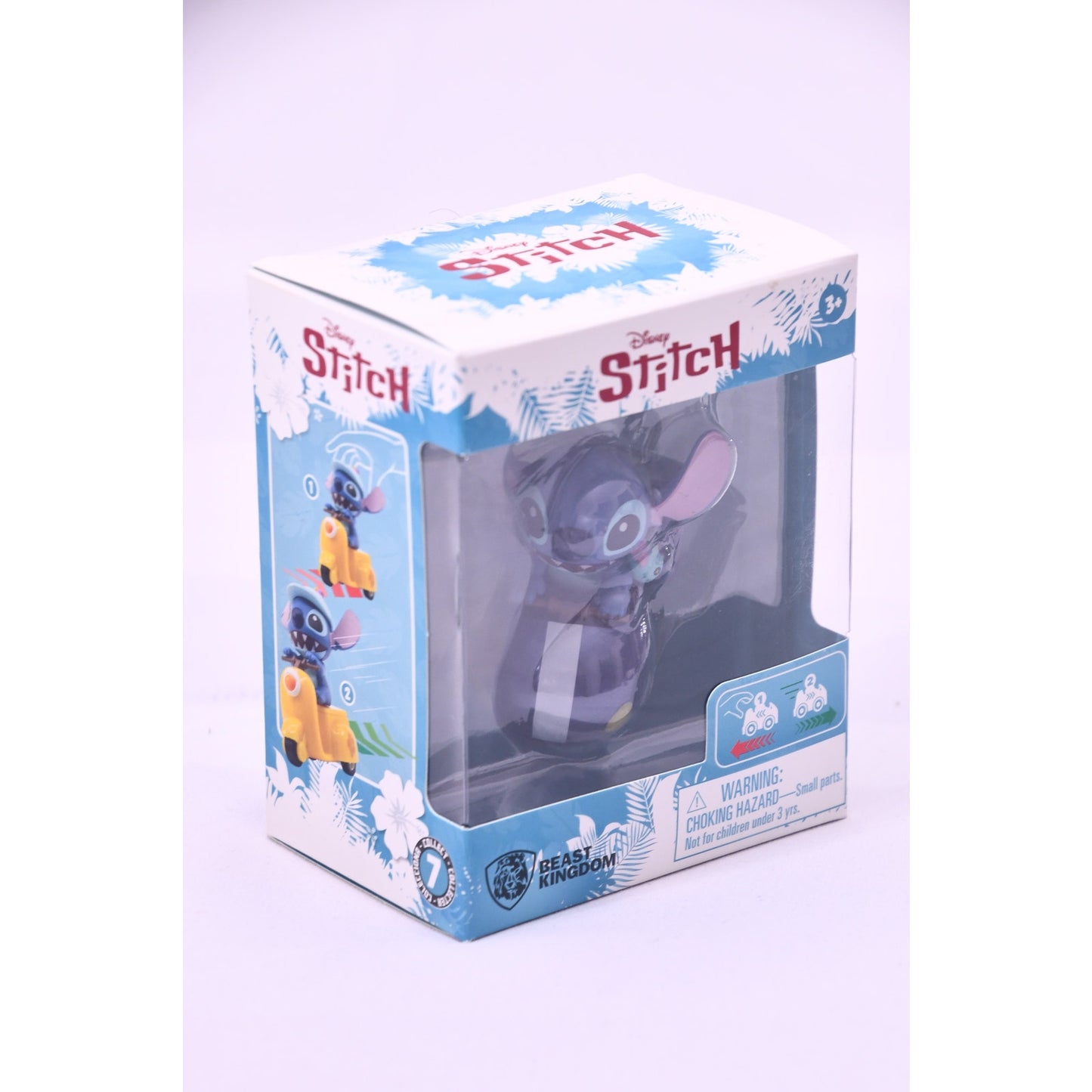 Disney Stitch Beast Kingdom YuMe Pull Back Car Figure Purple Black Sealed New