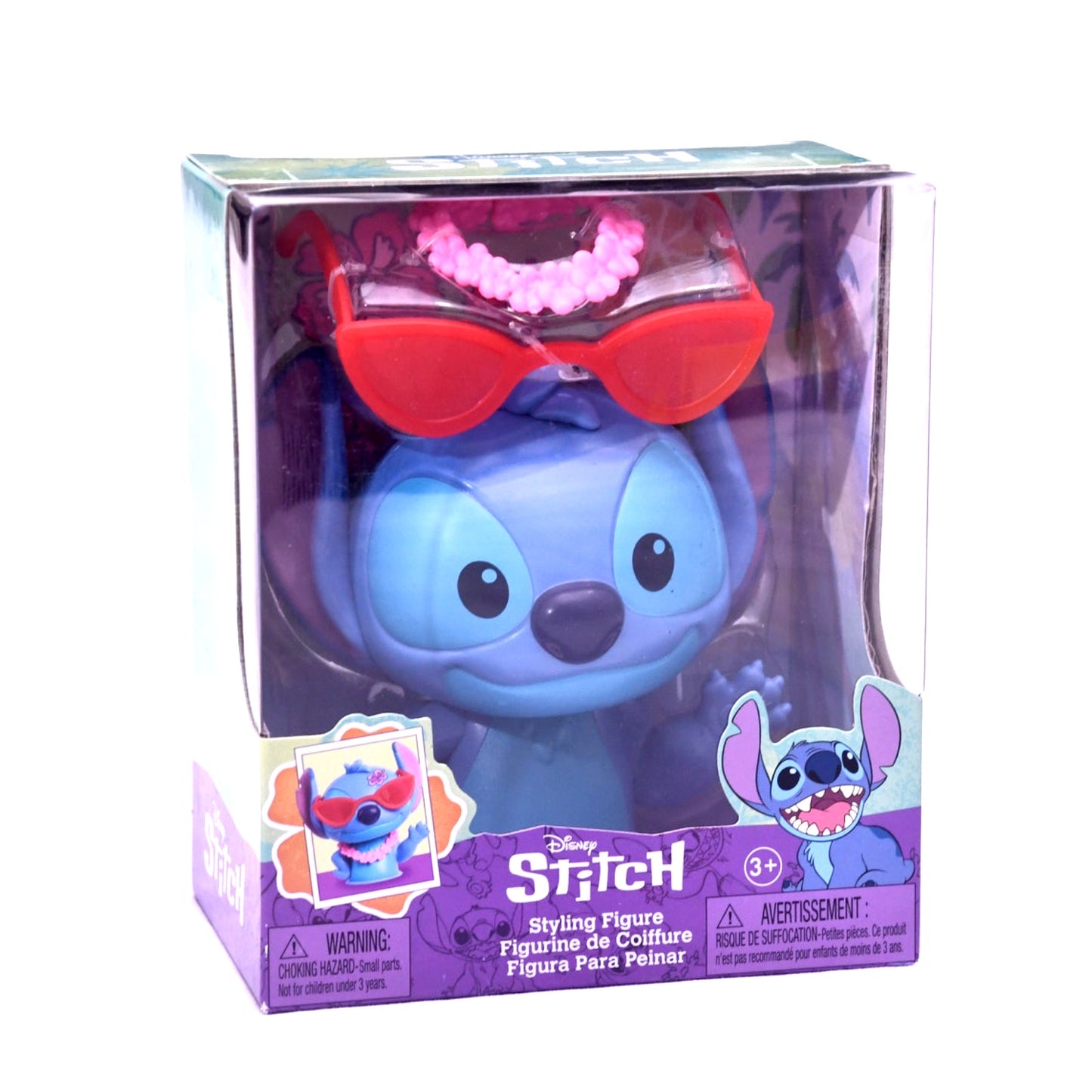 Disney Stitch Styling Figure Toy w/ Sunglasses Lei & Stickers New in Box Just Play