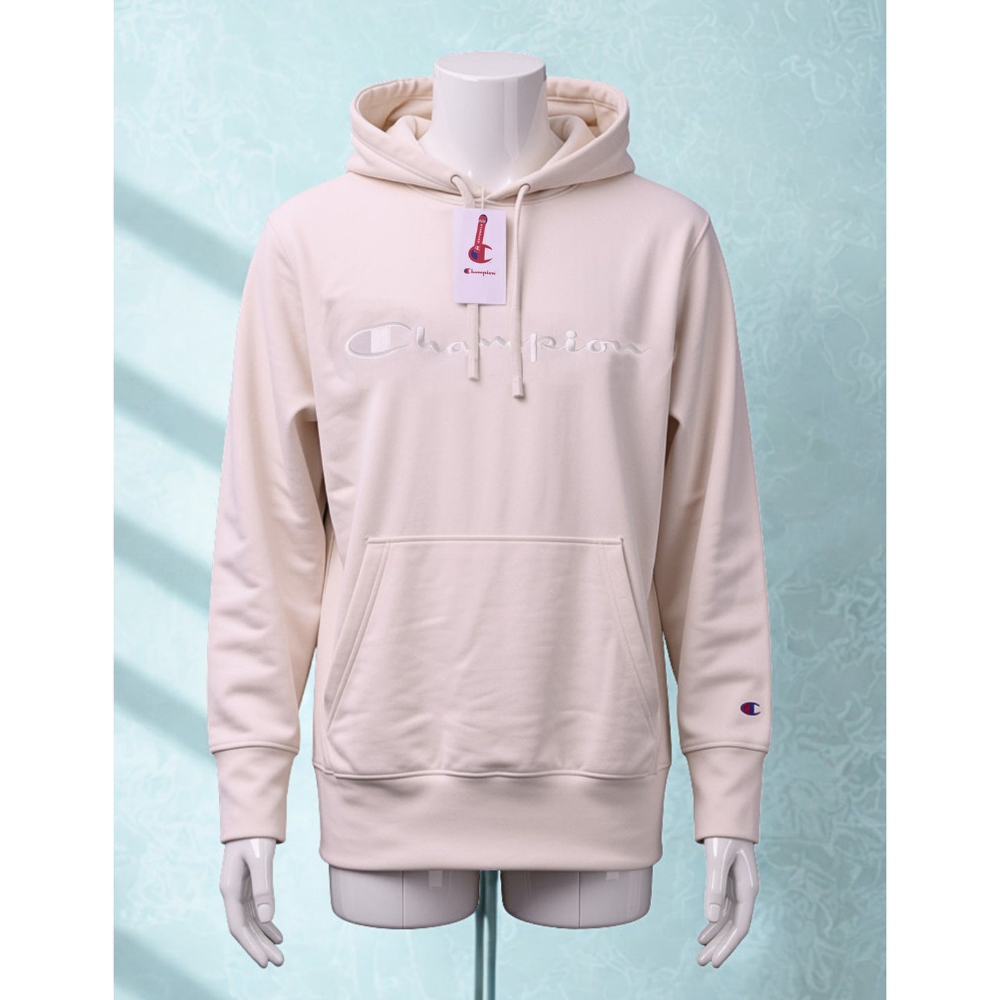 Champion Iconic Script Hoodie Unbleached Cotton S NWT