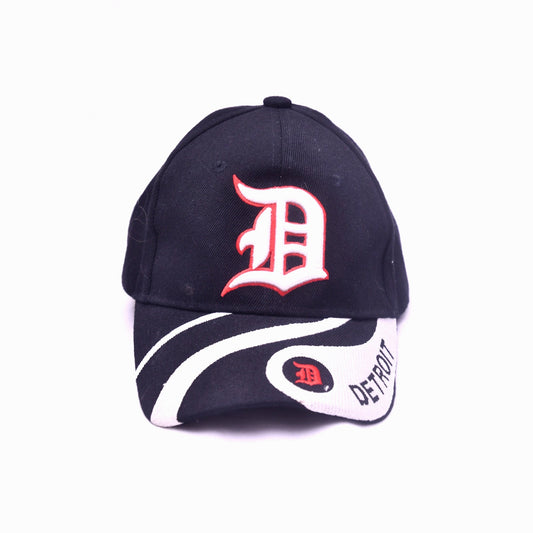 Detroit Tigers Black Adjustable Baseball Cap Hat Embroidered D Logo OSFA