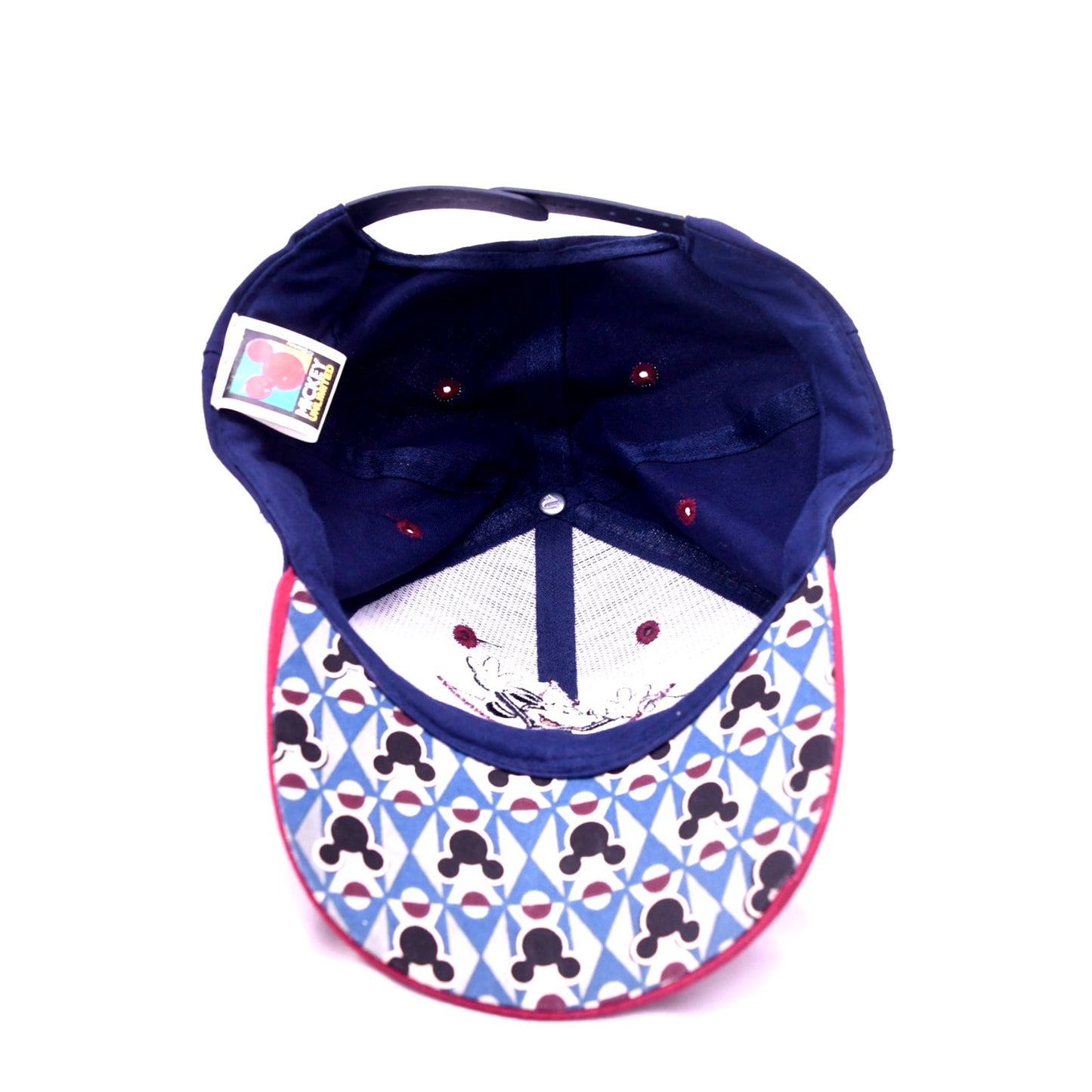 Vintage Disney Mickey Unlimited Mickey Mouse Snapback Hat Cap Blue Red Adult