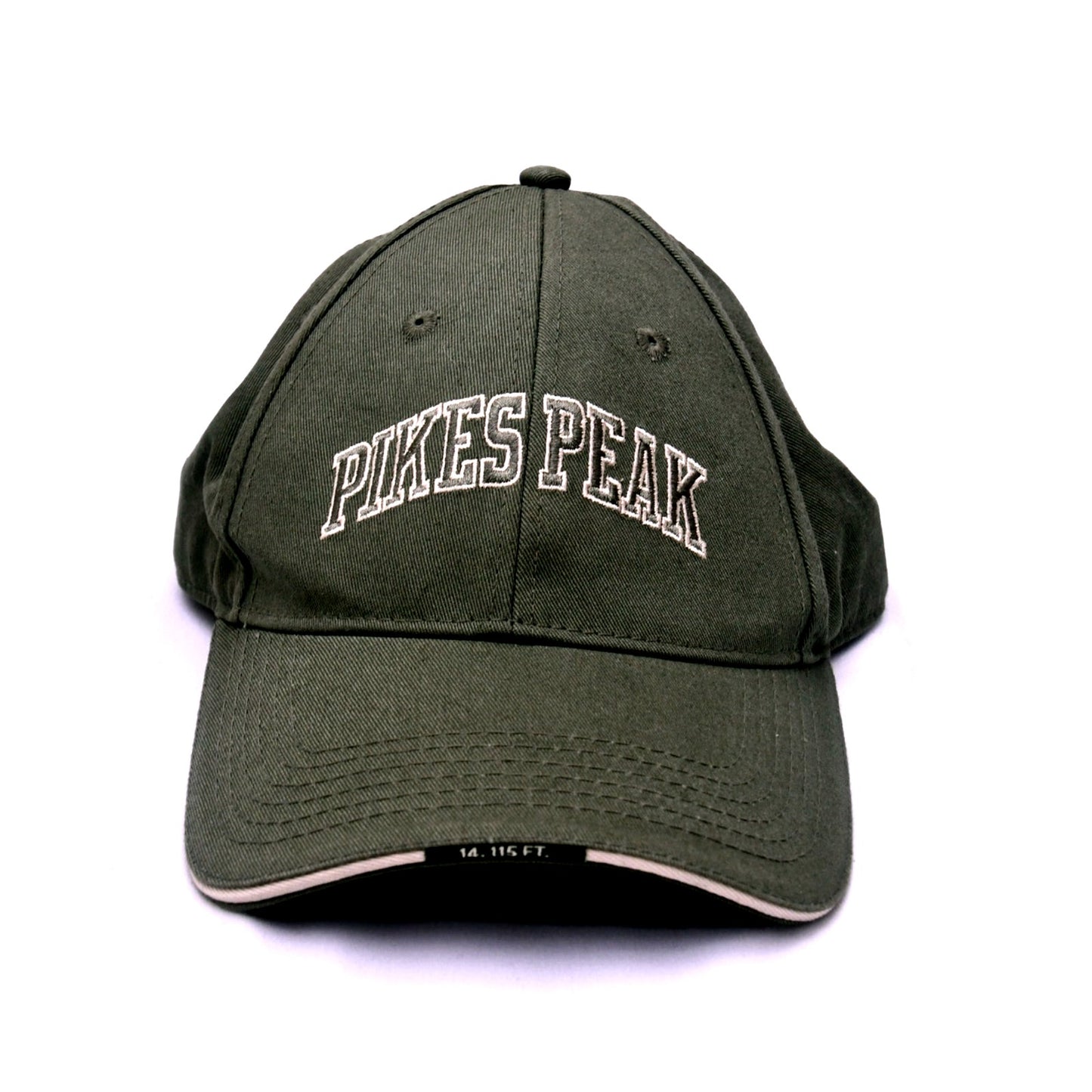 Pikes Peak Colorado Light Olive Green Adjustable Dad Hat 100% Cotton Cap OSFM