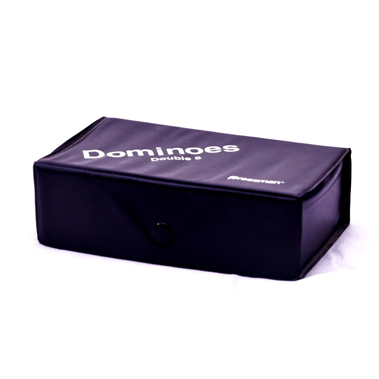 Pressman Double 6 Dominoes Set 28 Pieces Black Travel Storage Case Complete