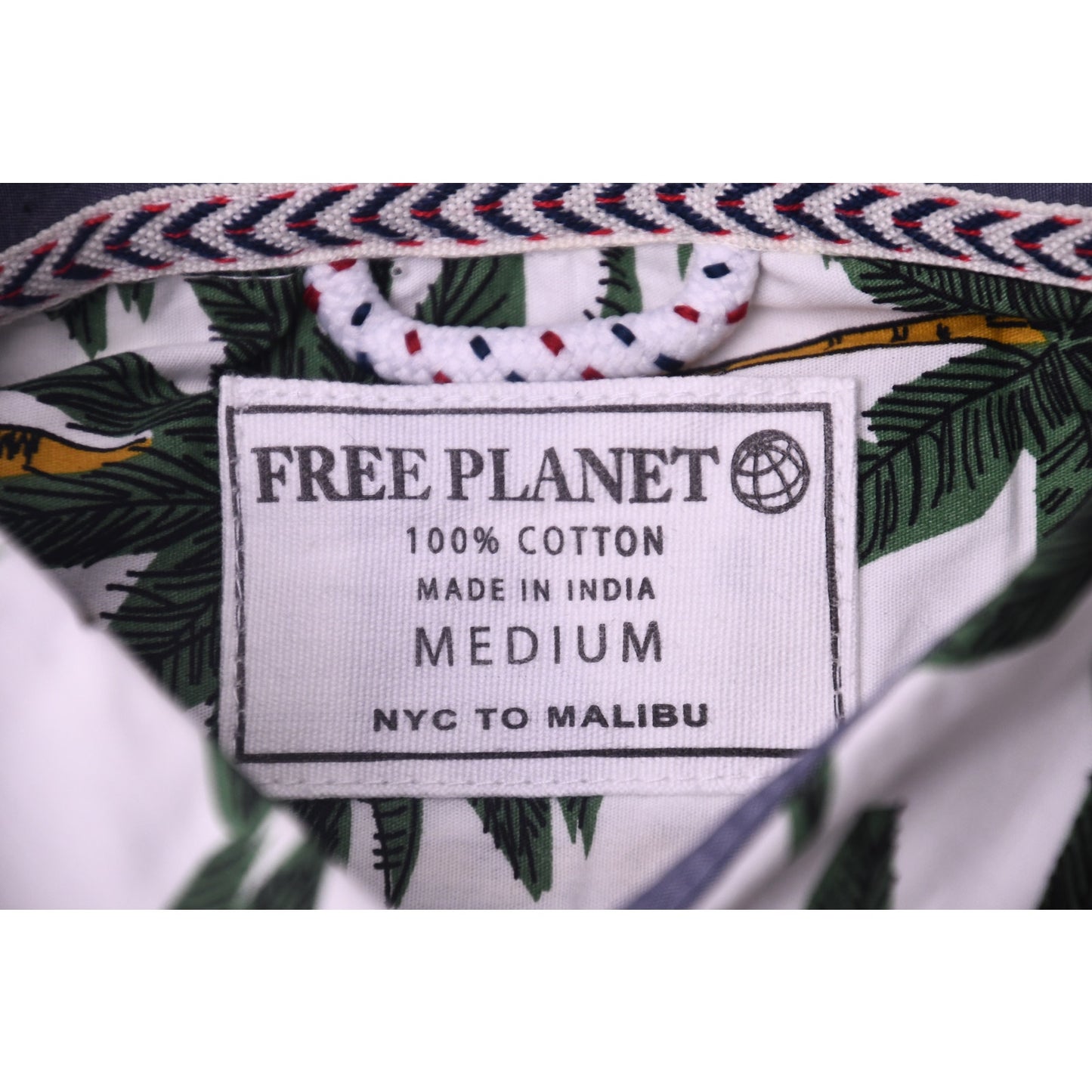 NWT Free Planet Tropical Palm Button-Up Shirt Men’s M Cotton