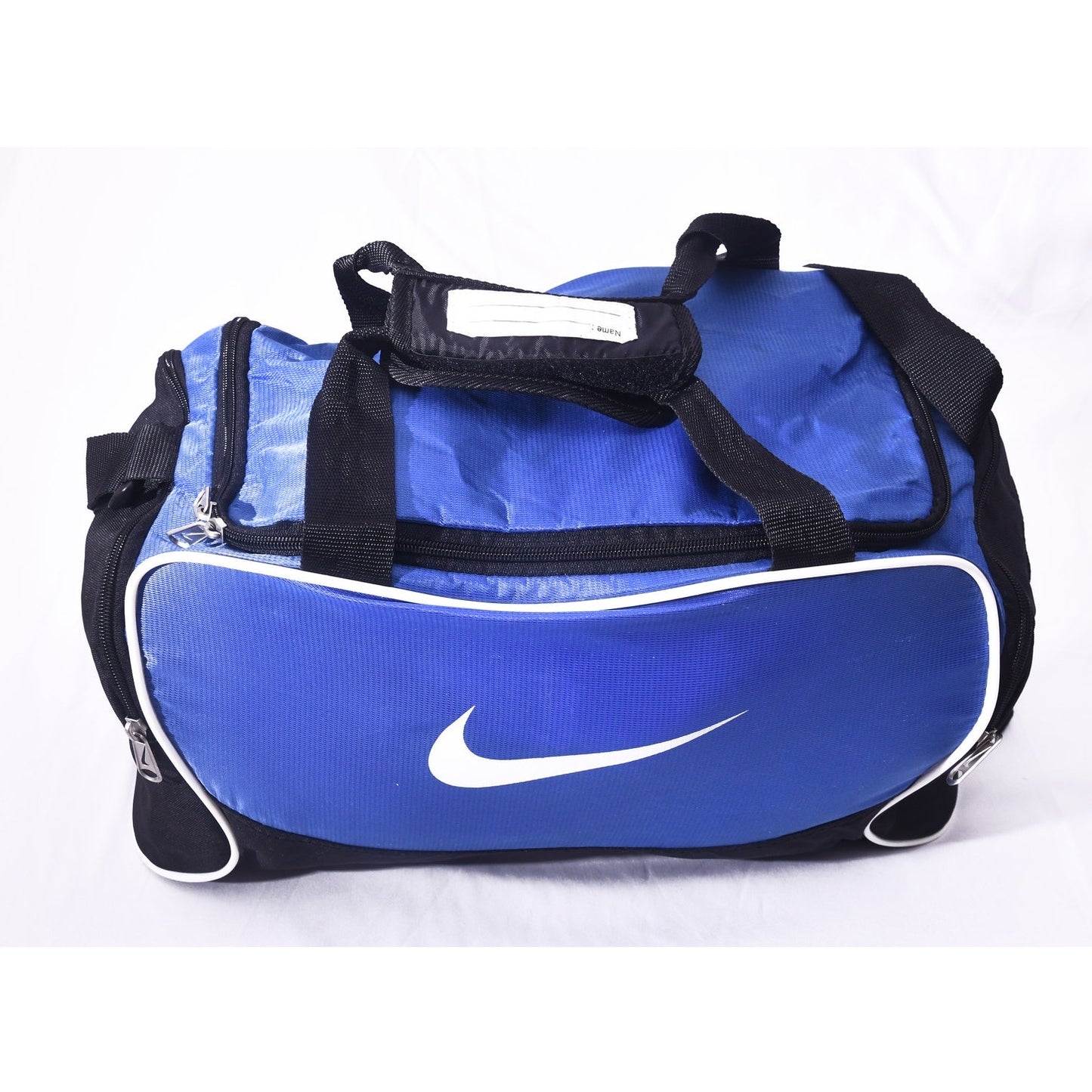 Nike Duffel Bag Blue Black Gym Sports Travel Shoulder Bag Multi Pocket
