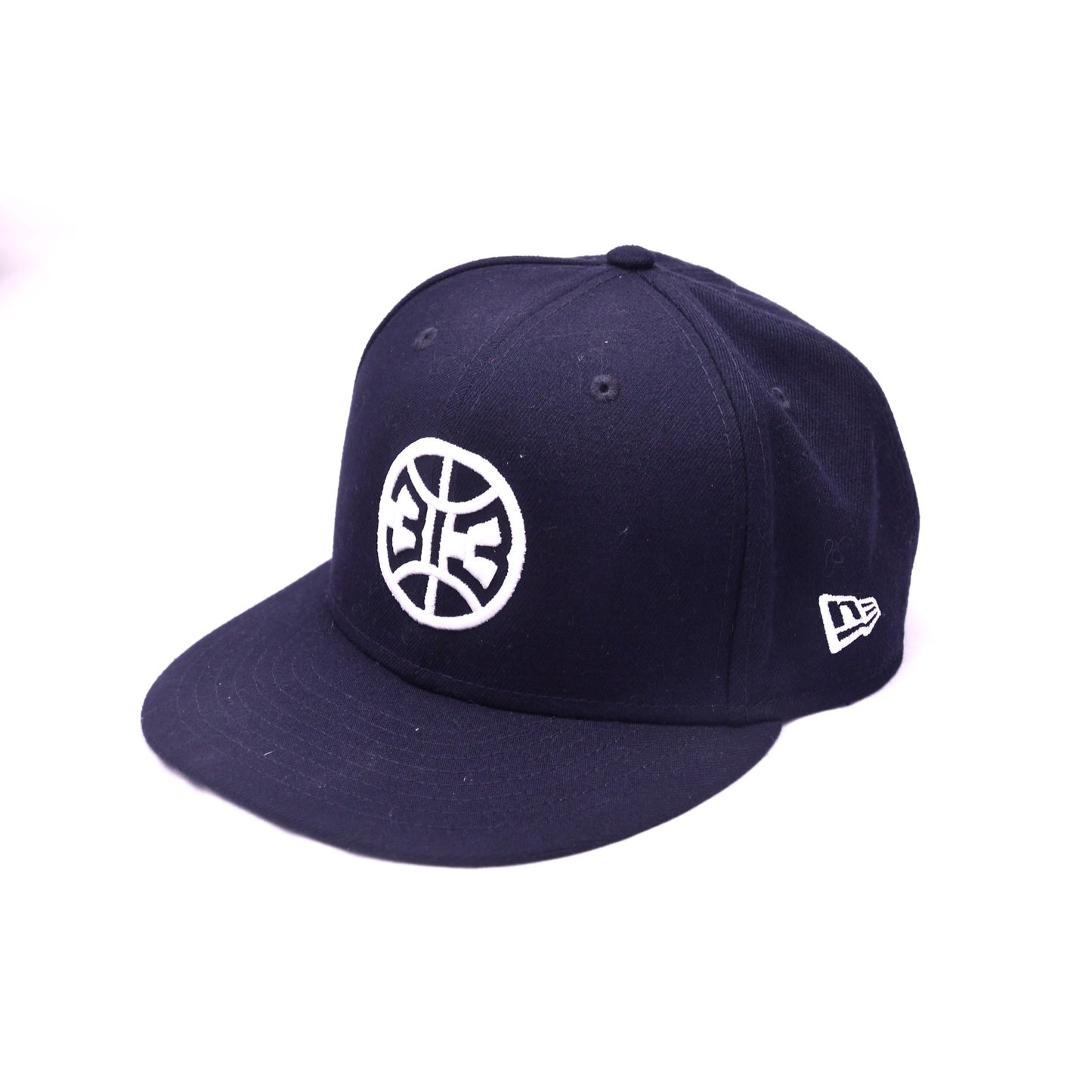 New Era 9FIFTY Black Flat Bill Snapback Cap White Front Logo OSFM