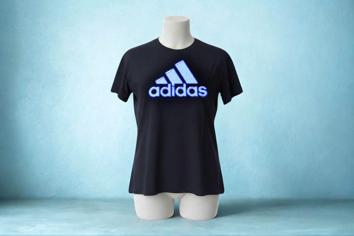 Adidas Mens Sketch Logo Crewneck Short Sleeve Cotton T-Shirt Black M