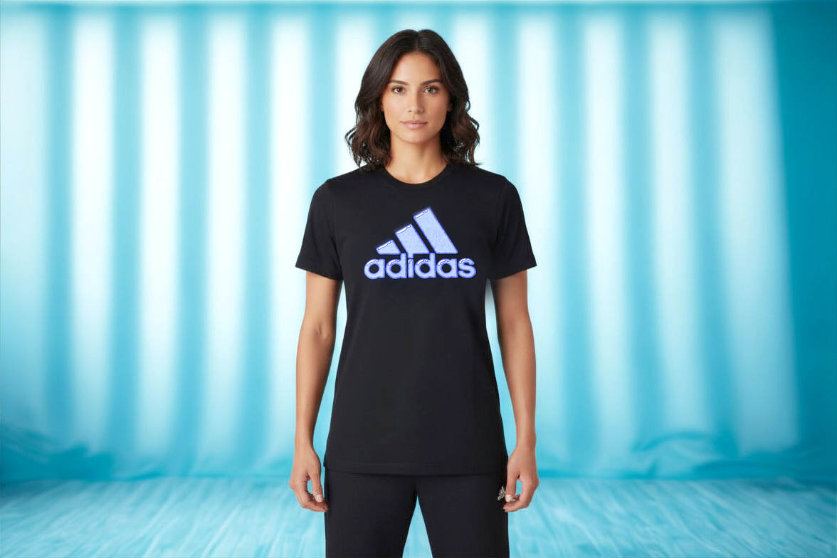 Adidas Mens Sketch Logo Crewneck Short Sleeve Cotton T-Shirt Black M