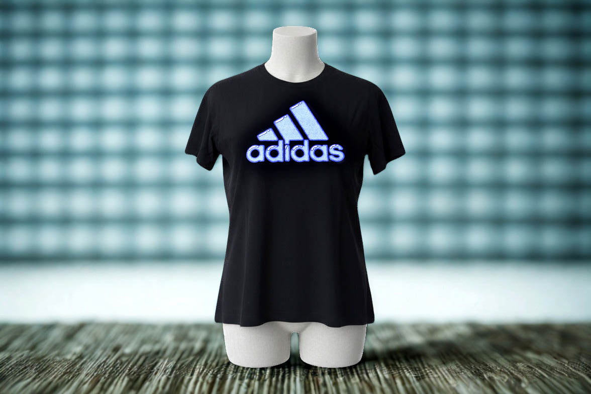 Adidas Mens Sketch Logo Crewneck Short Sleeve Cotton T-Shirt Black M