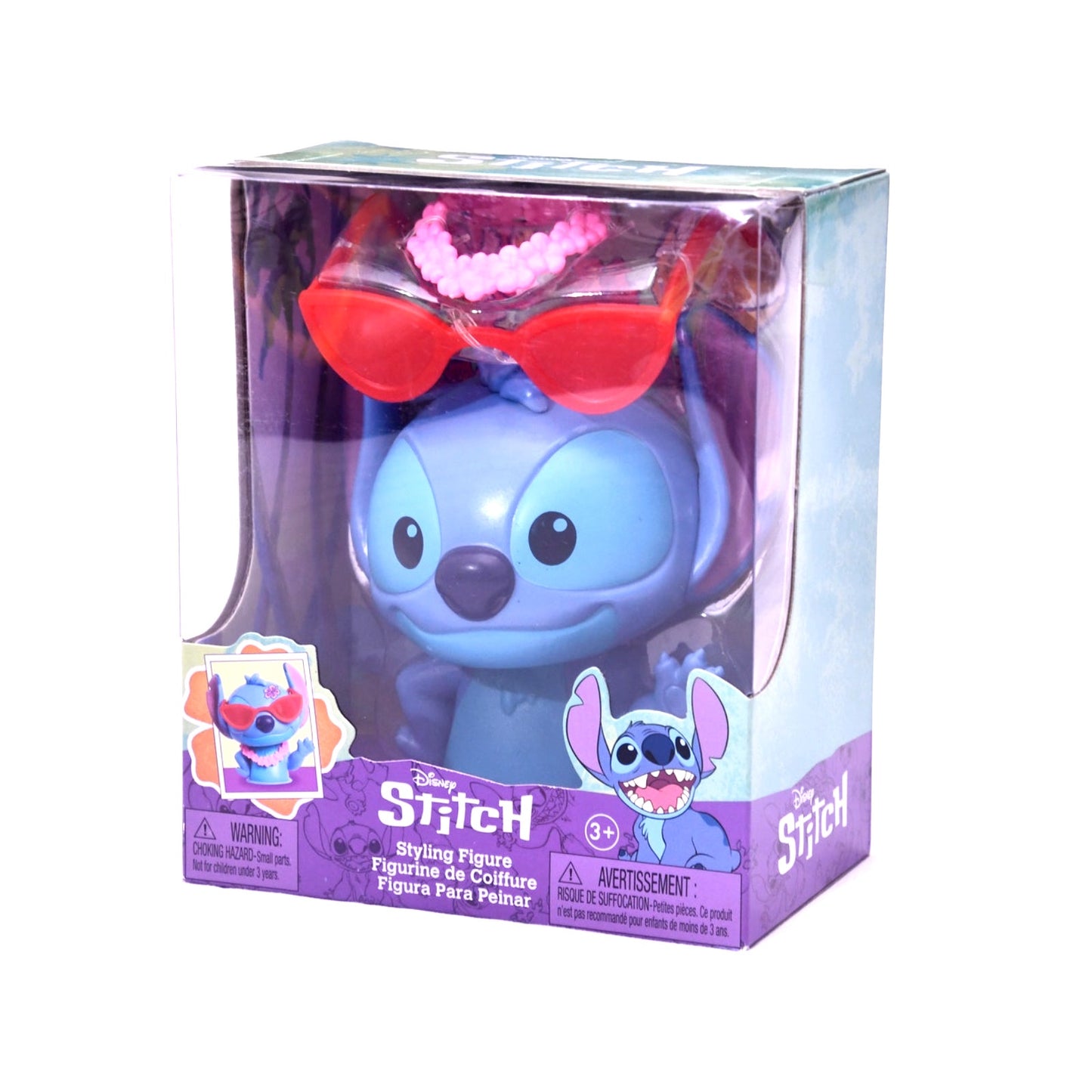 Disney Stitch Styling Figure Toy w/ Sunglasses Lei & Stickers New in Box Just Play