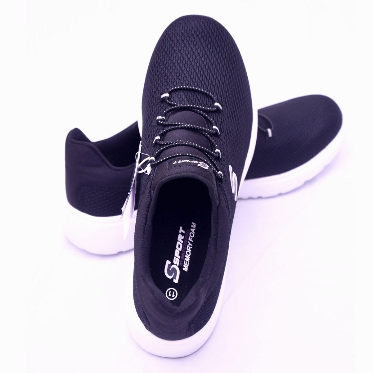 S Sport by Skechers Rummie Memory Foam Shoes Black Size 11 NWT Washable
