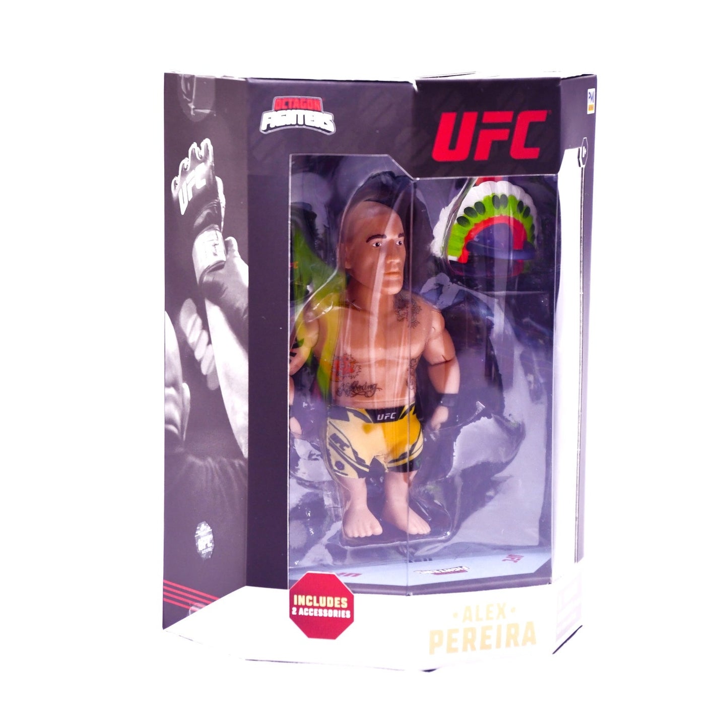 UFC Alex Pereira Octagon Fighters Action Figure PMI 8+ New Sealed w/ Accessories
