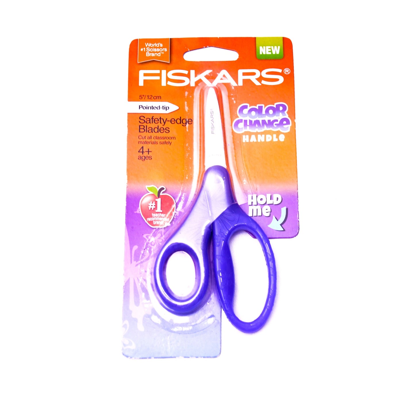 Fiskars 5" Color Change Kids Safety Scissors Pointed Tip Purple New Sealed