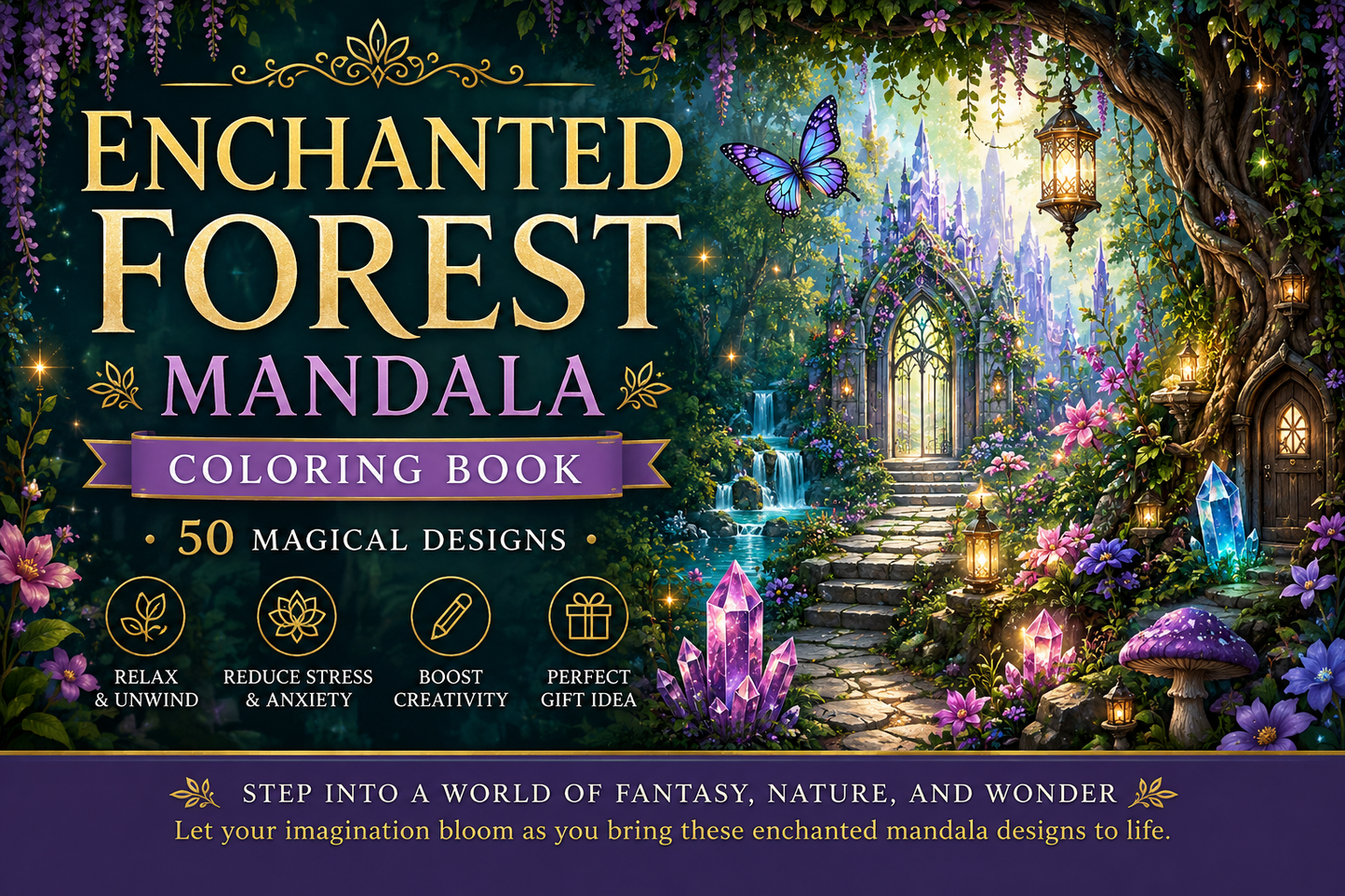 Enchanted Forest Mandala-Digital PDF Download