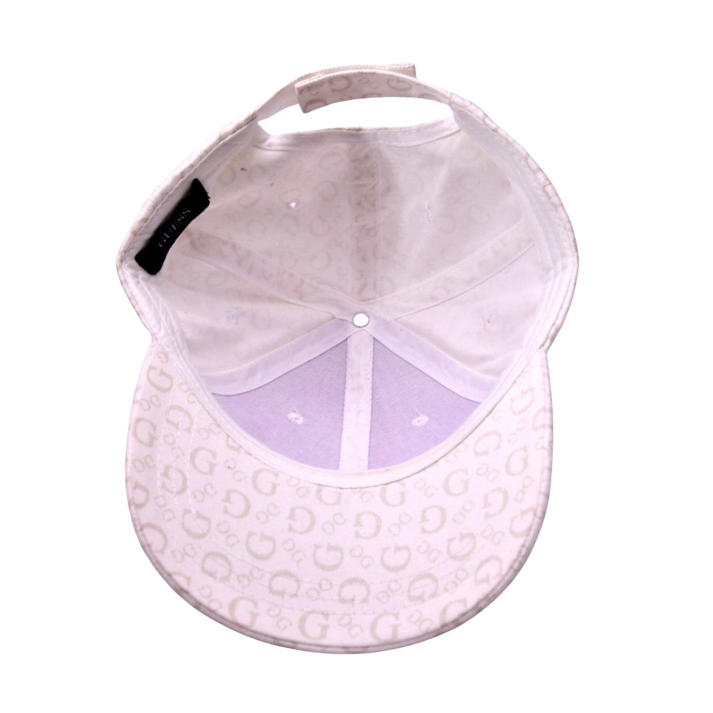 Guess White Monogram Logo Baseball Cap Adjustable Hat One Size Unisex