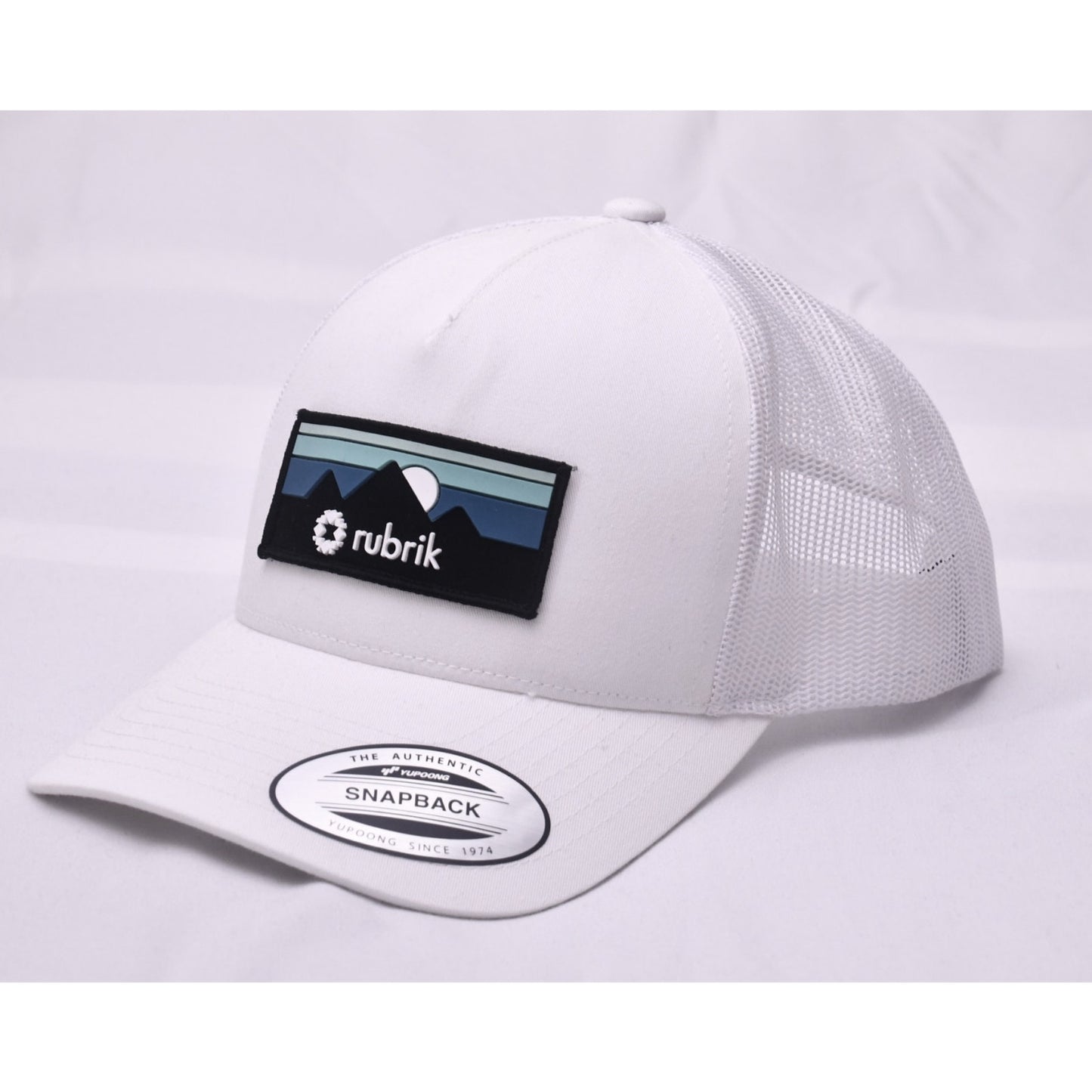Rubrik Yupoong Snapback Trucker Hat White Adjustable Mesh Cap New