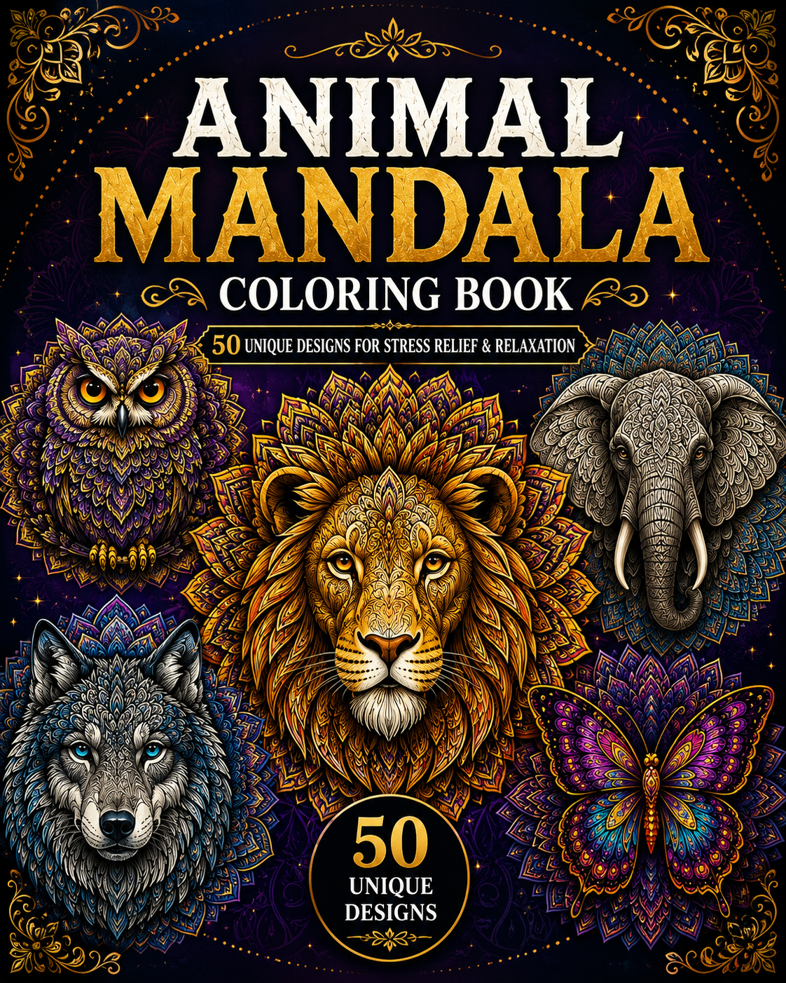 Animal Mandala Coloring Book