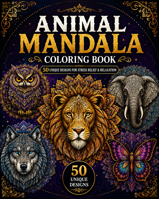 Animal Mandala Coloring Book