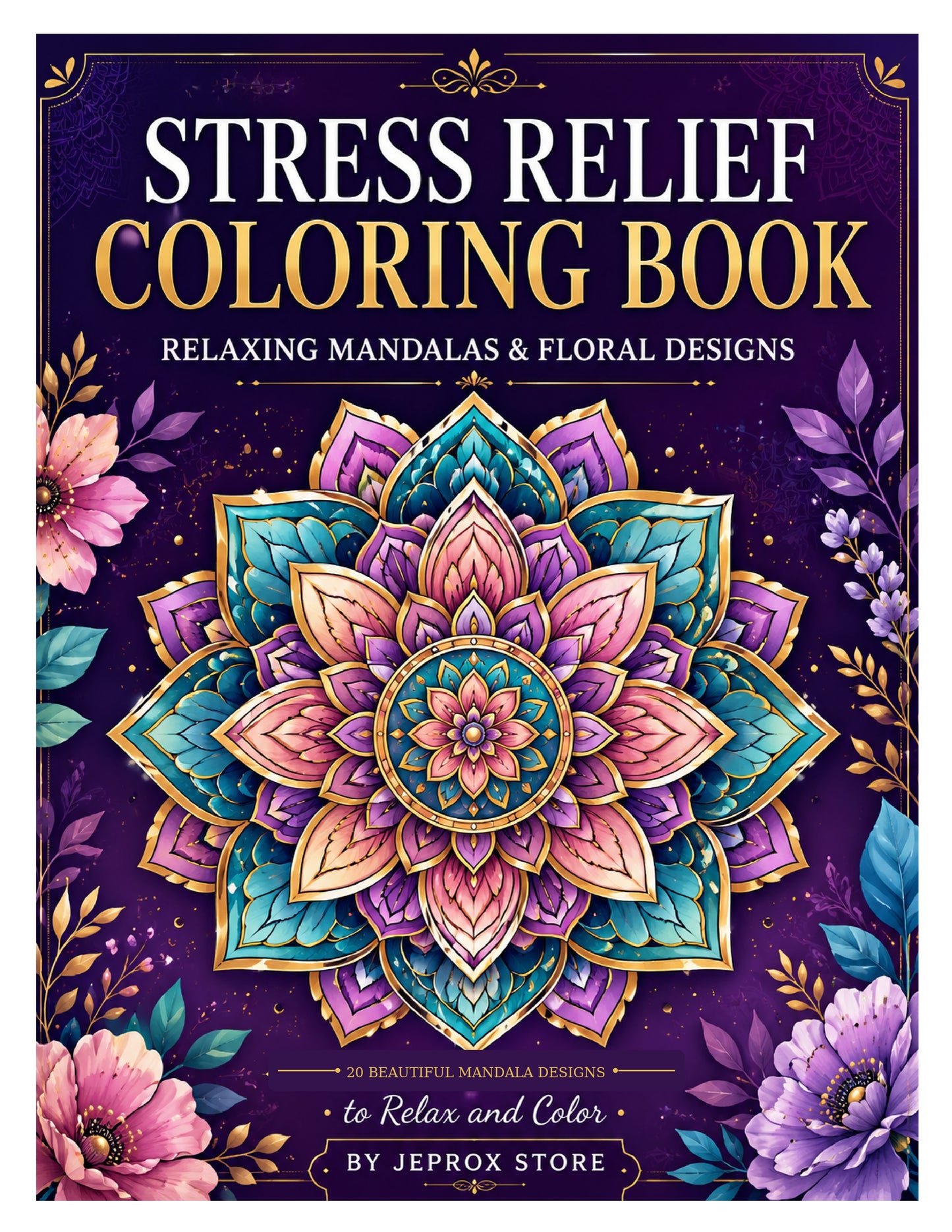 Stress Relief Coloring Book PDF Download – 20 Beautiful Mandala Designs