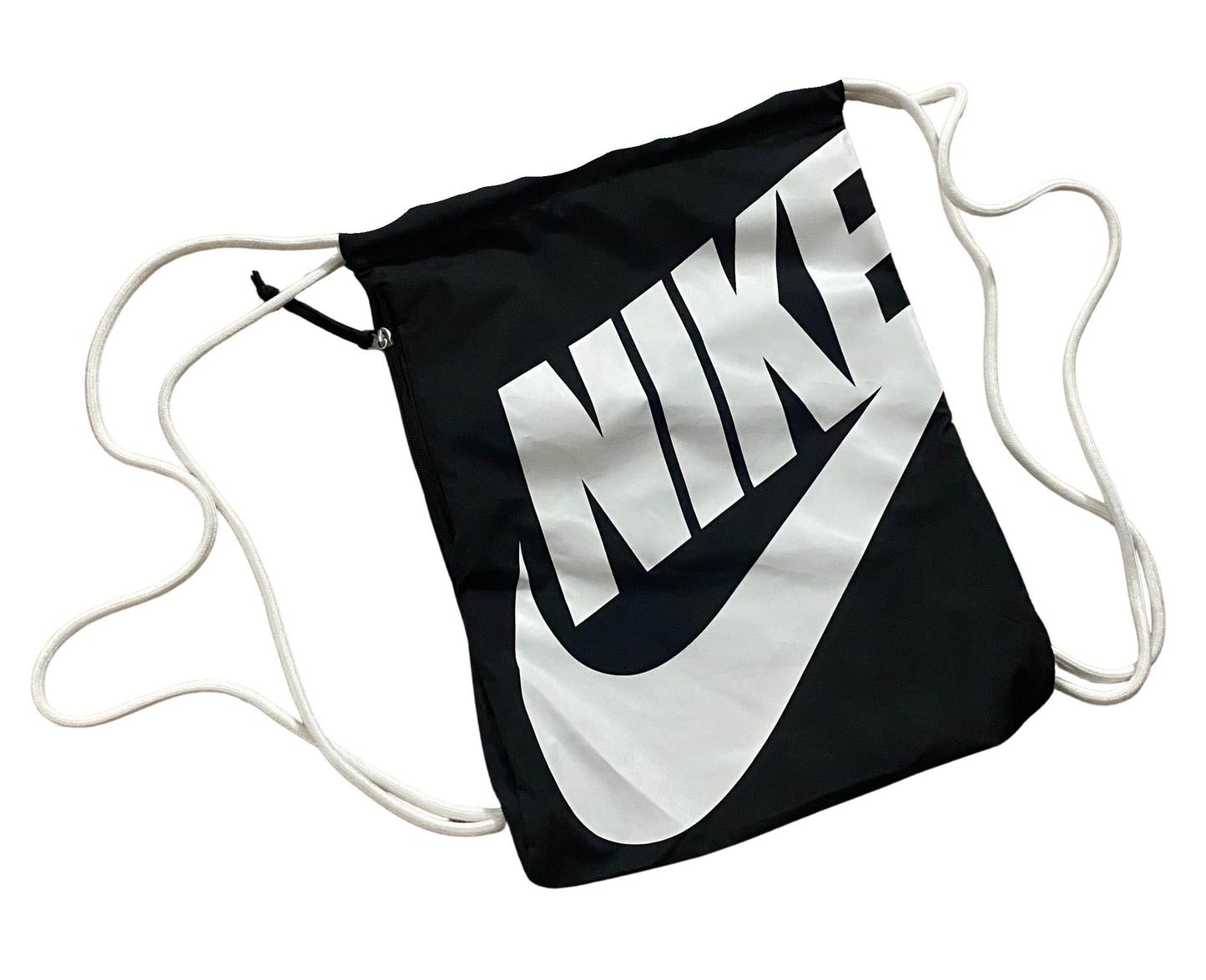 Nike Black Drawstring Bag Athletic Bag With Zip Pocket
