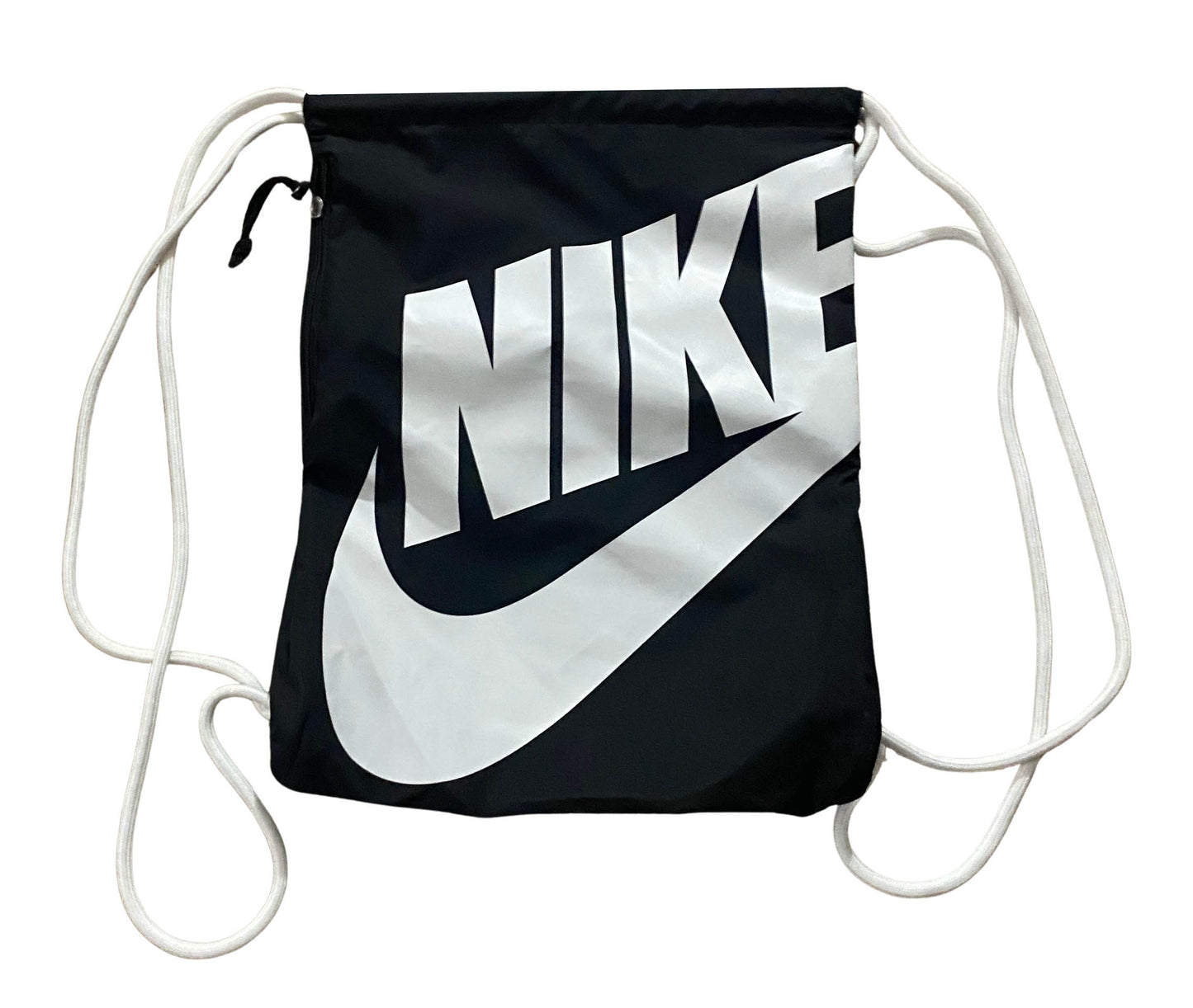 Nike Black Drawstring Bag Athletic Bag With Zip Pocket