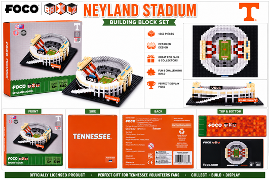 FOCO BRXLZ Tennessee Volunteers Neyland Stadium 1360 Piece Building Block Set